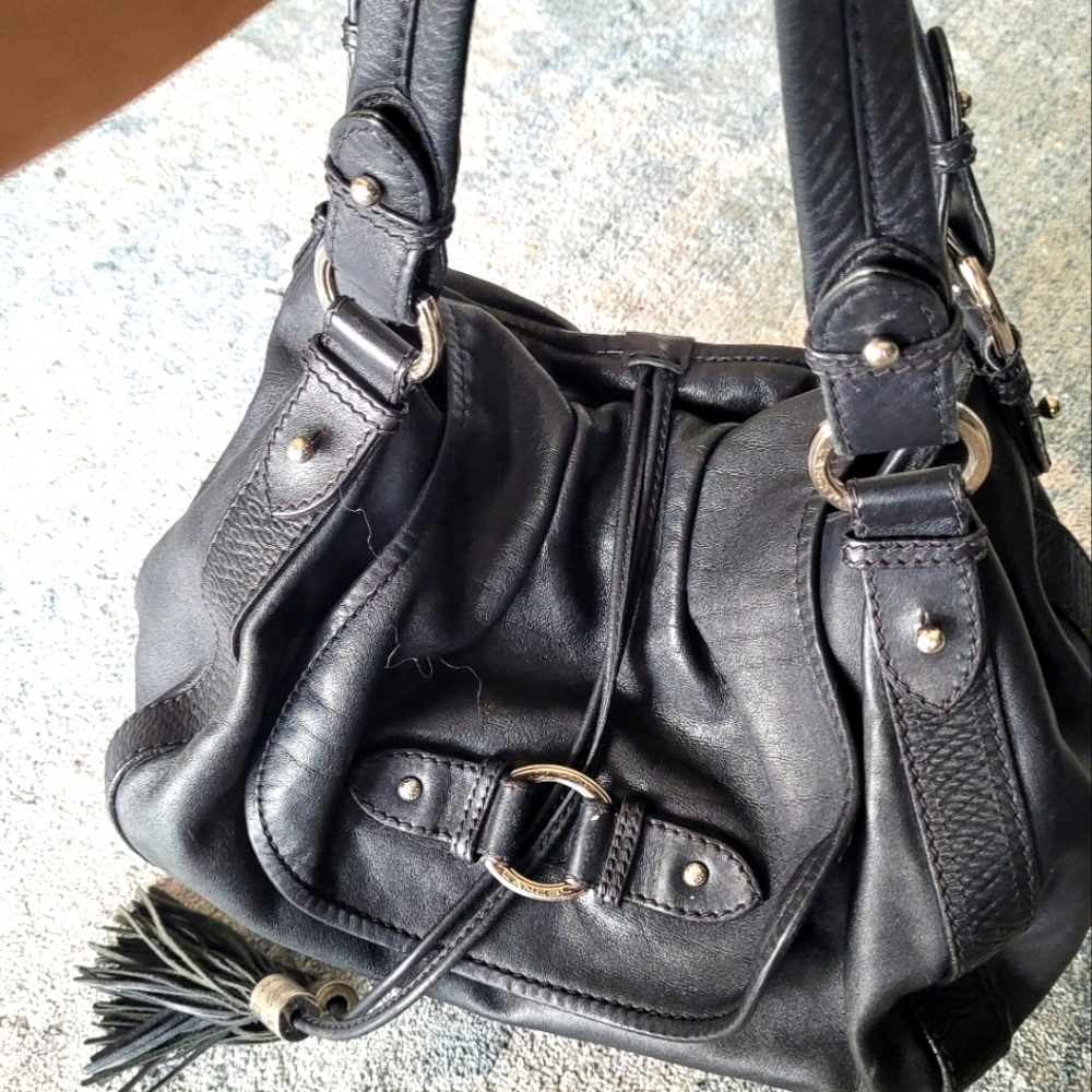 LANCEL Paris Black Leather Designer Purse
